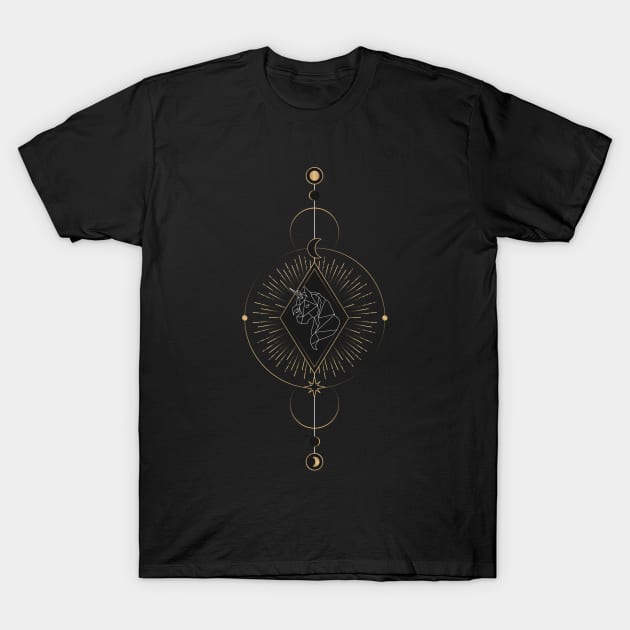 Lunar orbit Unicorn T-Shirt by Kneazal